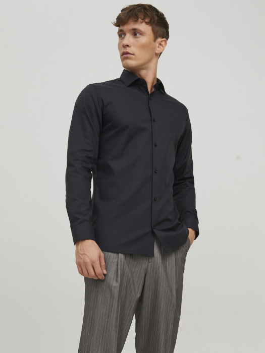 Jack Jones Мужская Рубашка Чёрная Slim [1]