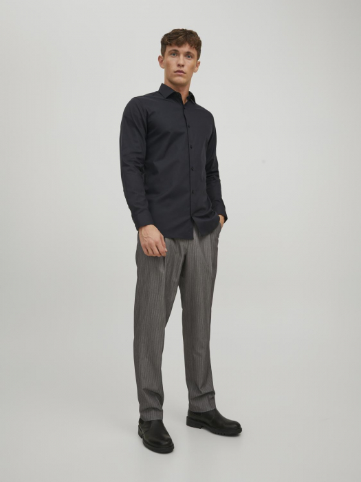 Jack Jones Мужская Рубашка Чёрная Slim [2]