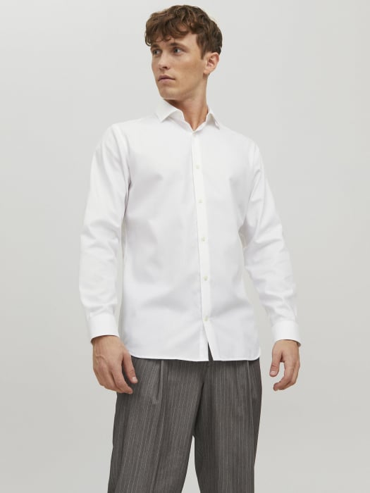 JACK&JONES Мужская Рубашка Белая Slim [2]