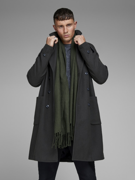 JACK&JONES Мужской Шарф Серый/Зелёный  [1]