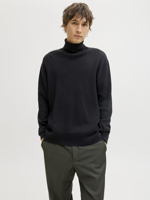 JACK&JONES Мужская Водолазка Чёрная  [1]