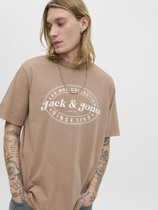 Jack Jones Мужская Футболка Беживая  [2]