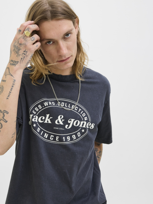 Jack Jones Мужская Футболка Тёмная Серая  [3]