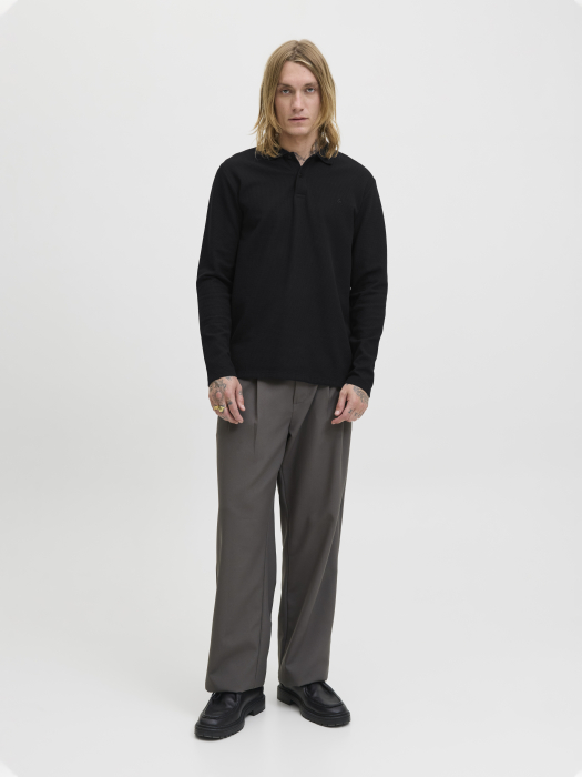 Jack Jones Tricou Polo Cu Maneca Lunga Negru  Barbati [3]