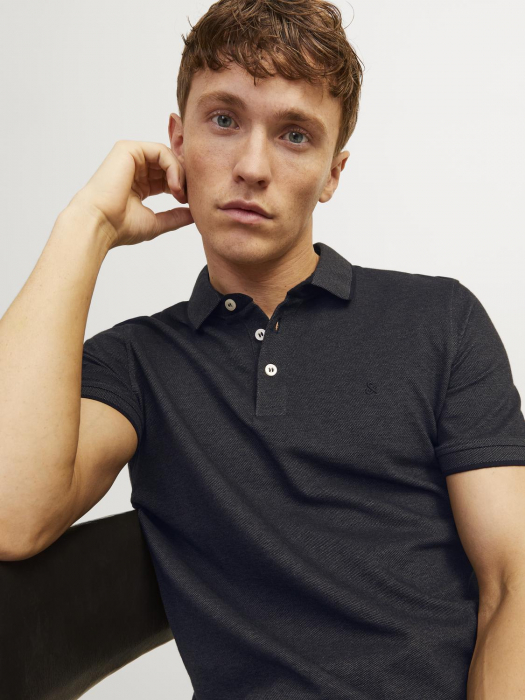 Jack Jones Tricou Polo Gri Inchis Slim Barbati [7]