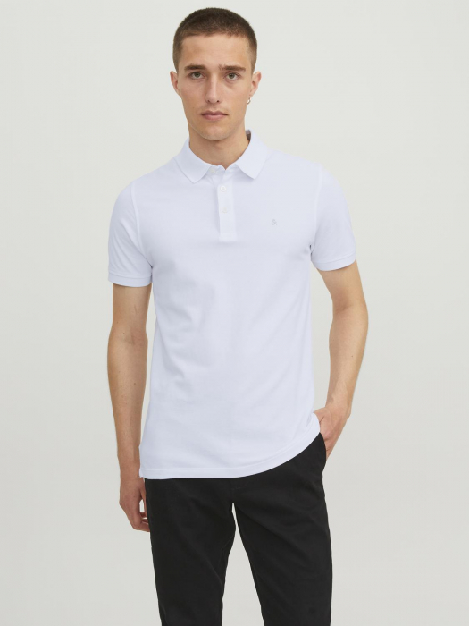 Jack Jones Мужская Футболка-Поло Белая Slim [1]