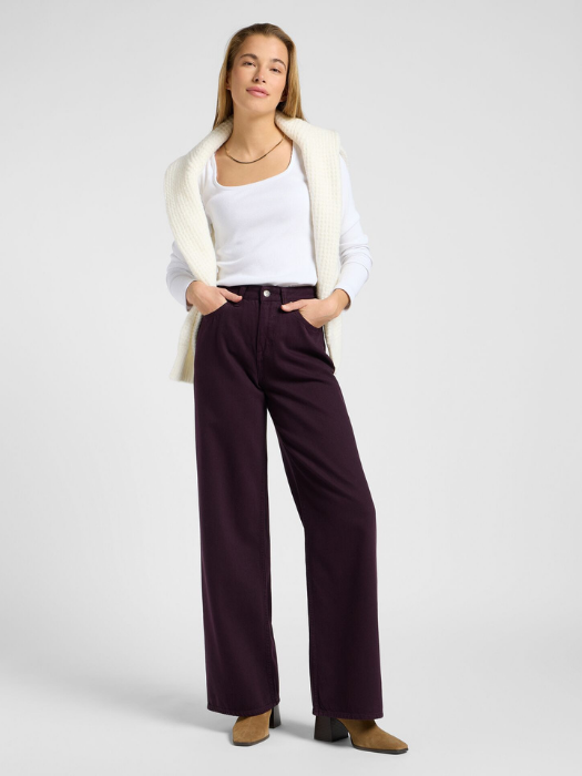 Lee Женские Джинсы Вишнево-Красные STELLA High Waist Wide Leg [1]