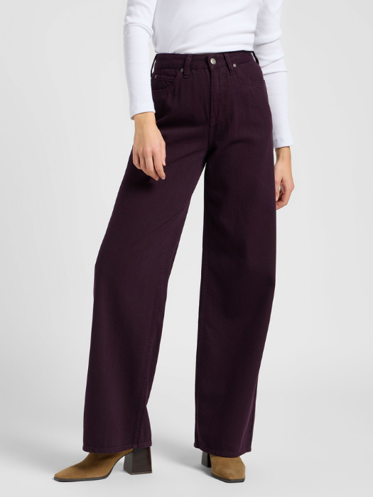 Lee Женские Джинсы Вишнево-Красные STELLA High Waist Wide Leg [2]