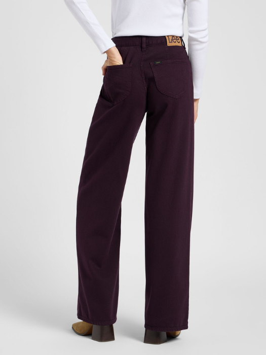 Lee Женские Джинсы Вишнево-Красные STELLA High Waist Wide Leg [4]
