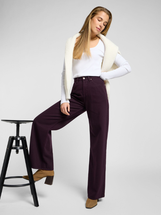 Lee Женские Джинсы Вишнево-Красные STELLA High Waist Wide Leg [6]