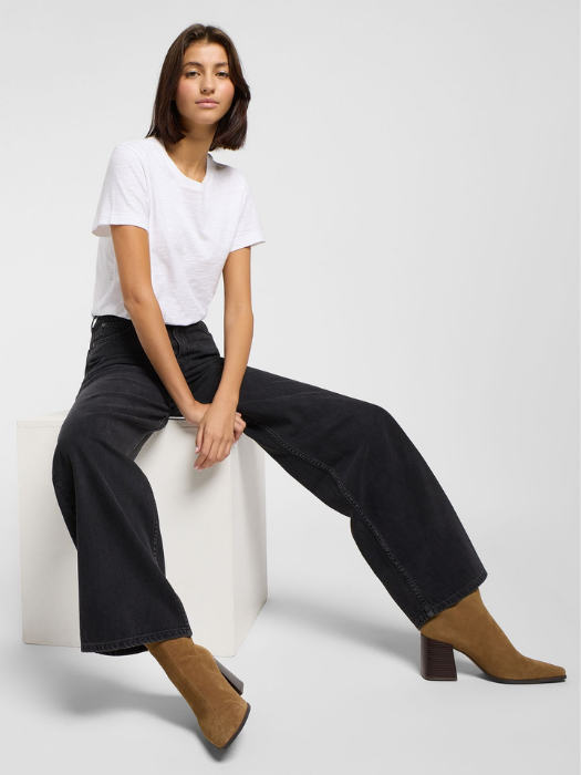 Lee Женские Джинсы Чёрные STELLA A LINE High Waist Wide Leg [6]