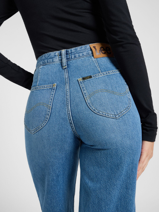 Lee Blugi Albastri Deschisi STELLA High Waist Wide Leg Femei [5]