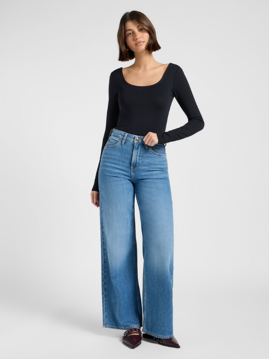 Lee Blugi Albastri Deschisi STELLA High Waist Wide Leg Femei [1]