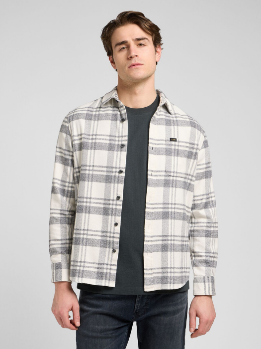 Lee Рубашка Alb/Gri Relaxed [2]