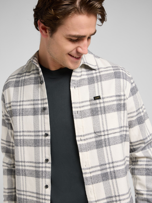 Lee Рубашка Alb/Gri Relaxed [4]