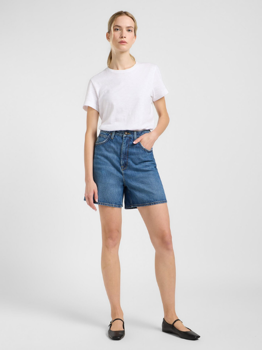 Lee Pantaloni Scurti Navy Wide Leg Femei [5]