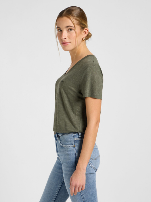 Lee Tricou Haki Regular Femei [3]
