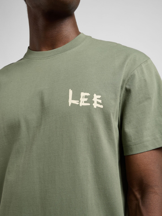 Lee Tricou Haki Relaxed Barbati [4]