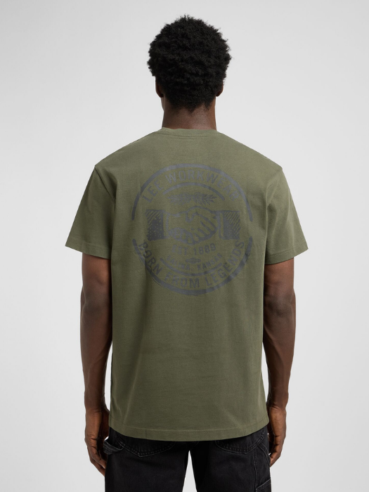 Lee Tricou Haki Relaxed Barbati [3]