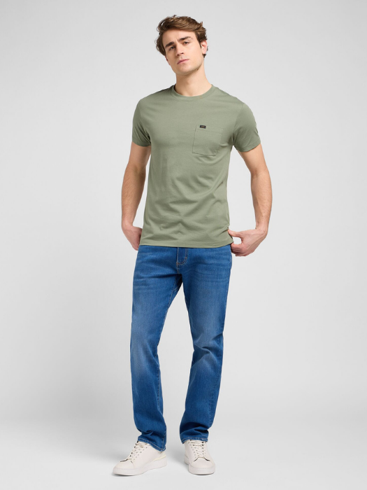 Lee Мужская Футболка Оливково-Зеленый Slim [5]