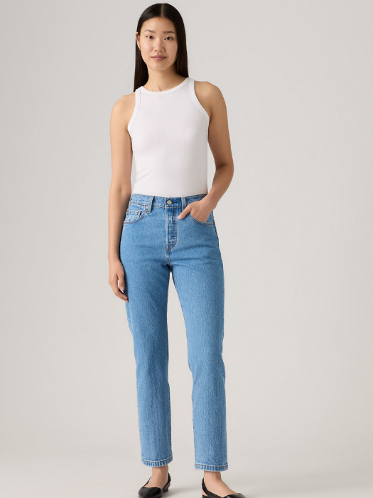 Levi's Blugi Albastri Deschisi 501 CROP Straight Femei [1]