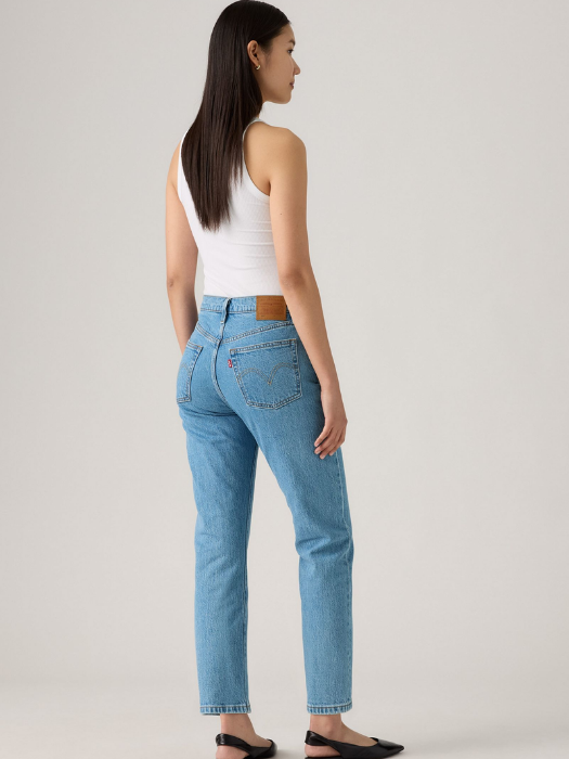 Levi's Blugi Albastri Deschisi 501 CROP Straight Femei [2]
