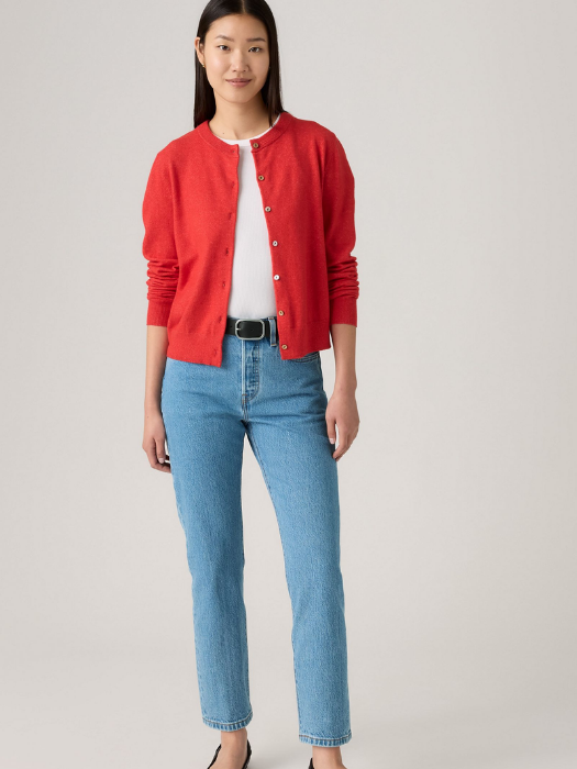 Levi's Blugi Albastri Deschisi 501 CROP Straight Femei [4]