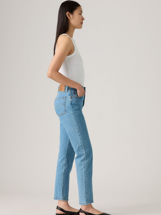 Levi's Blugi Albastri Deschisi 501 CROP Straight Femei [3]