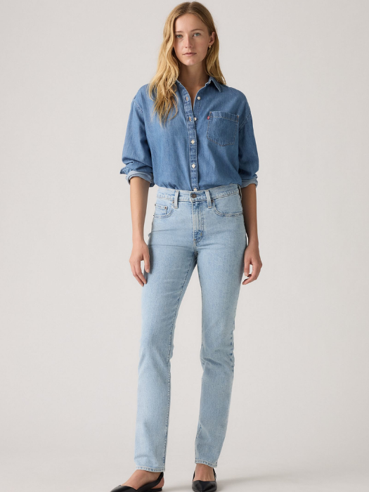 Levi's Blugi Albastri Deschisi 724 Straight Femei [1]