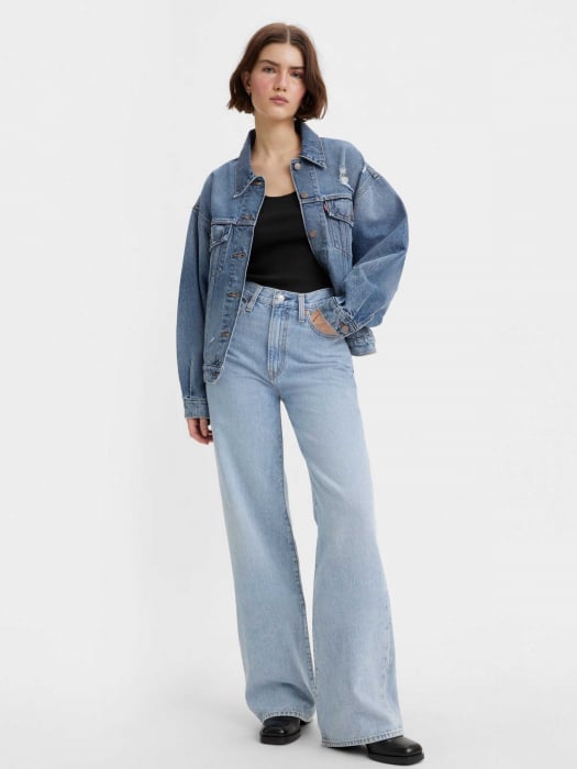 Levi's Blugi Albastri Deschisi Ribcage Wide Leg Wide Leg Femei [1]