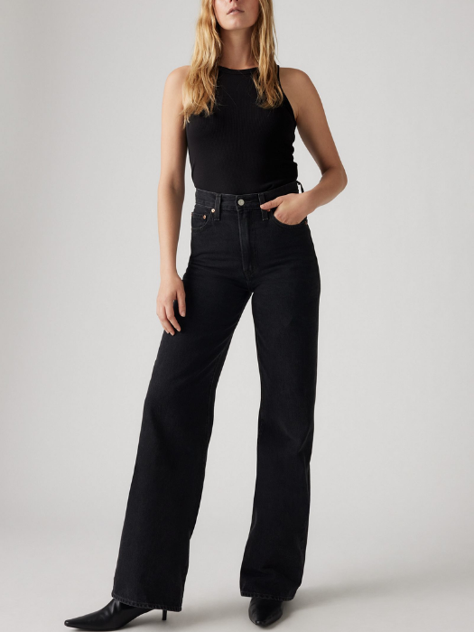 Levi's Blugi Gri Inchis Ribcage Wide Leg Ribcage Femei [4]