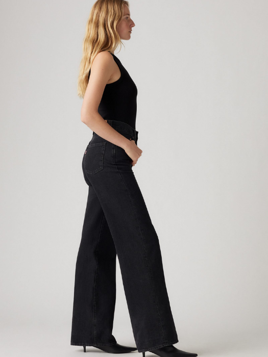 Levi's Blugi Gri Inchis Ribcage Wide Leg Ribcage Femei [2]