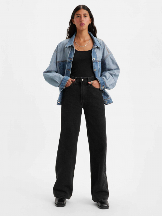 Levi's Blugi Gri Inchis Ribcage Wide Leg Ribcage Femei [1]