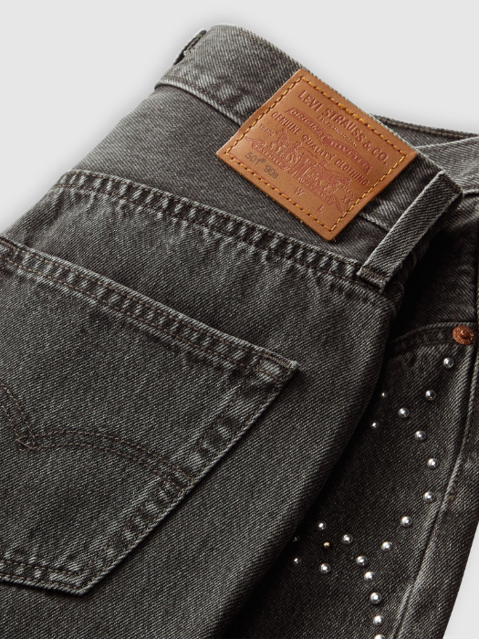 Levi's Blugi Gri Inchis 501 Straight Femei [6]