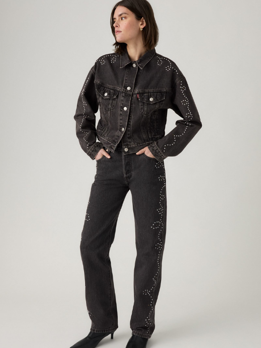 Levi's Blugi Gri Inchis 501 Straight Femei [7]