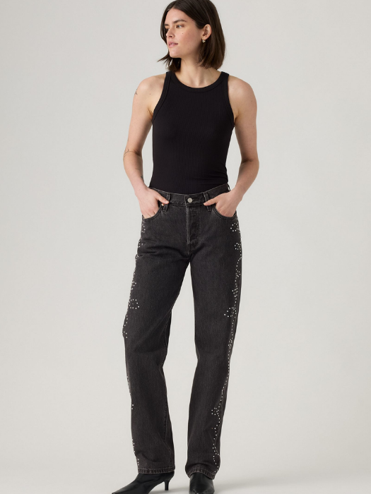Levi's Blugi Gri Inchis 501 Straight Femei [2]
