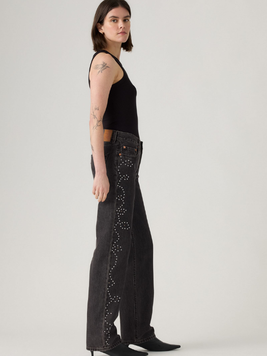 Levi's Blugi Gri Inchis 501 Straight Femei [3]