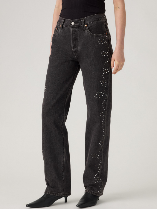 Levi's Blugi Gri Inchis 501 Straight Femei [4]