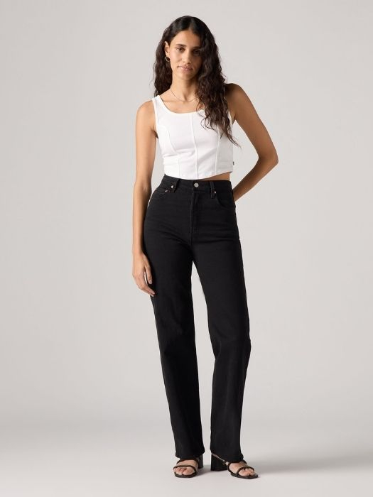Levi's Blugi Negri Ribcage Full Length Straight Femei [1]