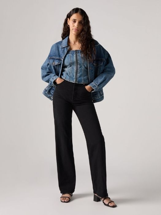 Levi's Женские Джинсы Чёрные Ribcage Full Length Straight [5]