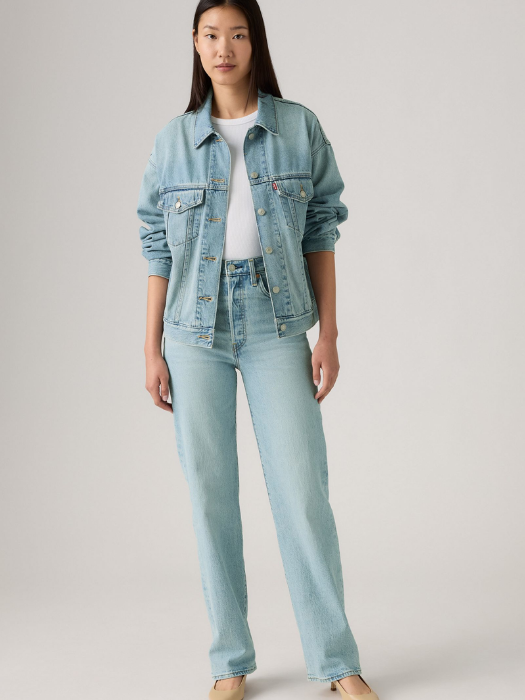 Levi's Blugi Albastri RIBCAGE Straight Femei [5]