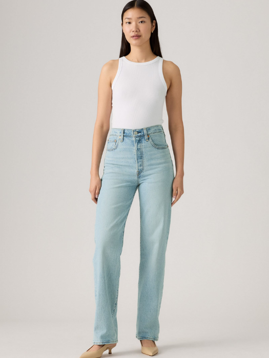 Levi's Blugi Albastri RIBCAGE Straight Femei [1]