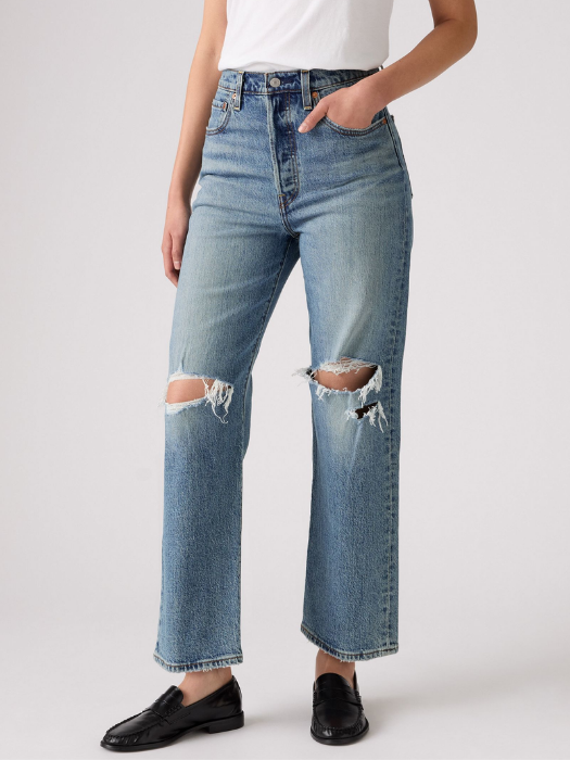 Levi's Женские Джинсы Синие Ribcage Straight Ankle Straight [5]