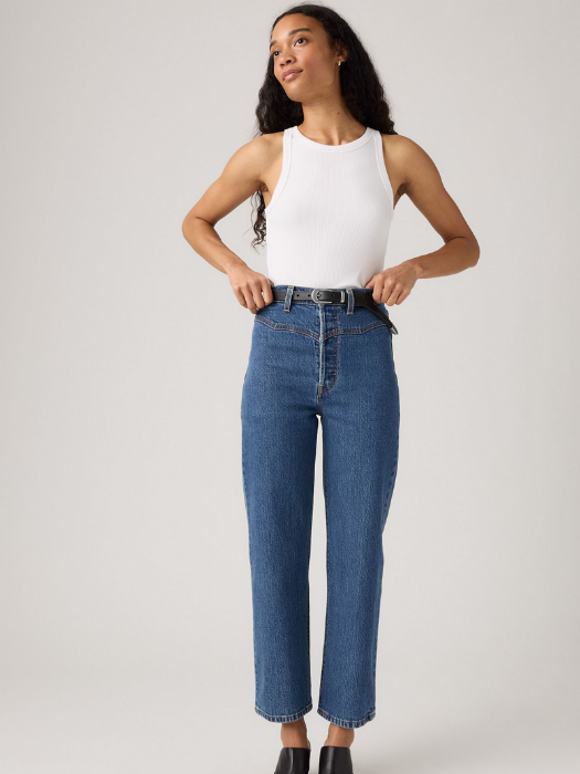 Levi's Blugi Albastri Ribcage Western Yoke Straight Femei [1]