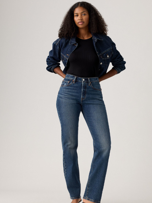 Levi's Blugi Navy 501 Curve Straight Femei [2]