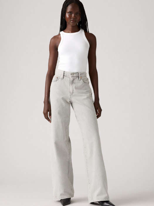 Levi's Blugi Gri Deschis RIBCAGE Straight Femei [1]