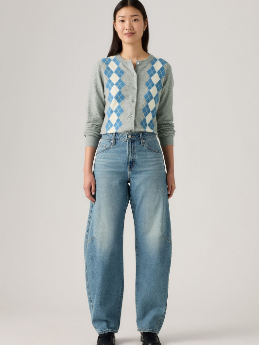 Levi's Blugi Albastri Baggy Dad Barrel Barrel Femei [1]