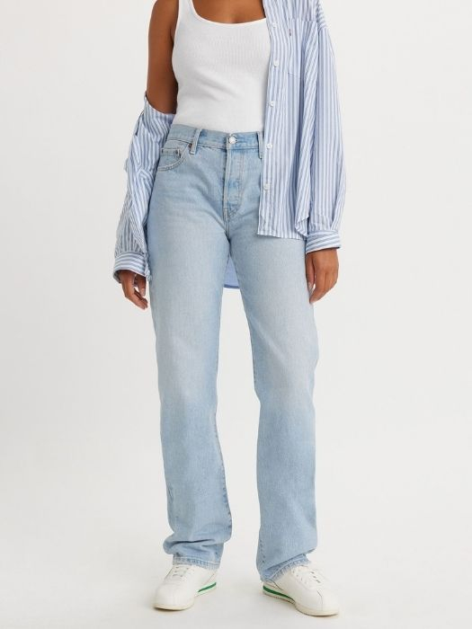 Levi's Blugi Albastri Deschisi 501 90 Straight Femei [1]