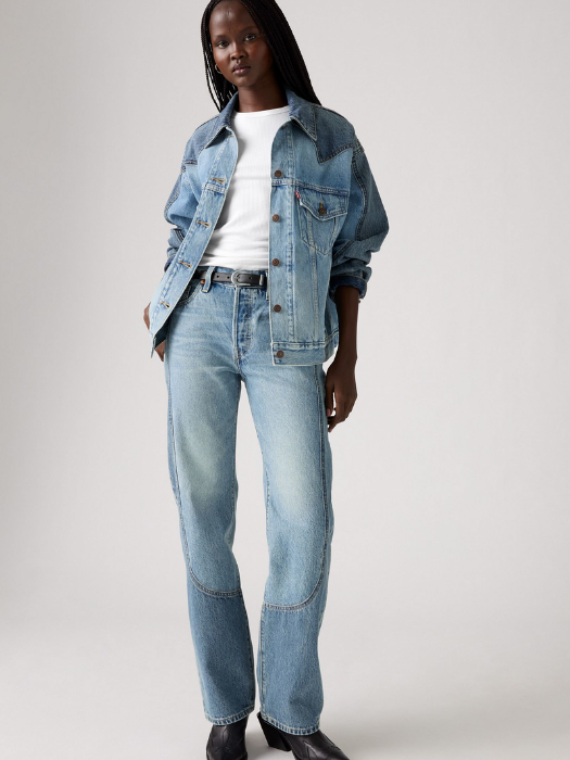 Levi's Blugi Albastri 501 Straight Femei [5]