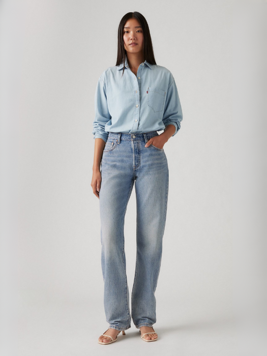 Levi's Blugi Albastri Deschisi 501 90 Straight Femei [5]